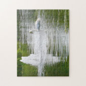 Tully, Kildare .Swans op het meer Legpuzzel (Verticaal)