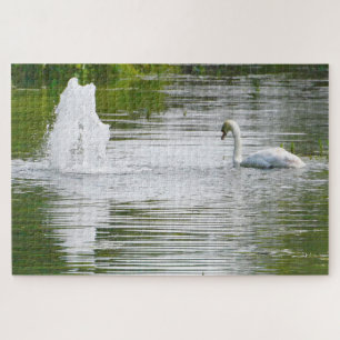 Tully, Kildare .Swans op het meer Legpuzzel