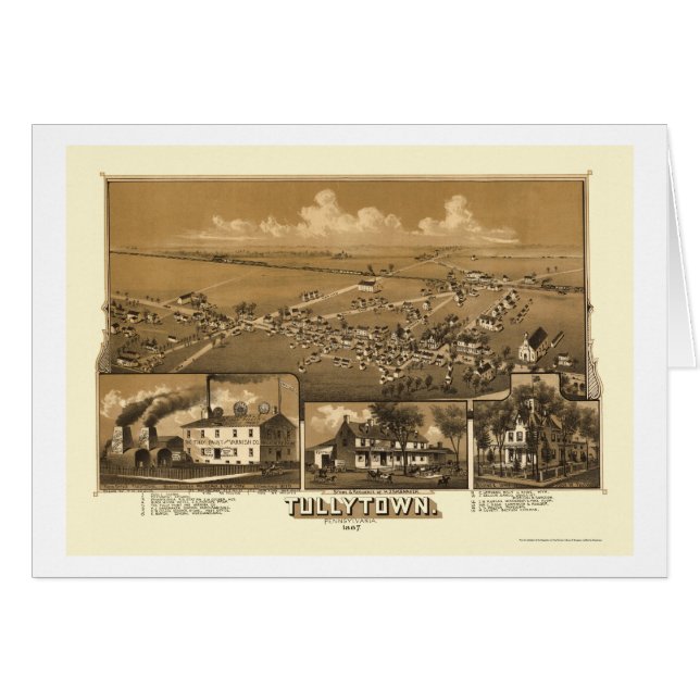 Tullytown, PA Panoramic Map - 1887 (Voorkant Horizontaal)