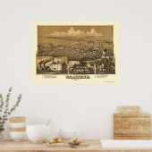 Tullytown, PA Panoramic Map - 1887 Poster (Keuken)