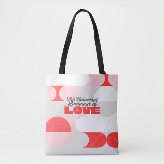 TULOL Rode Roze Witte Tote Bag (Voorkant)