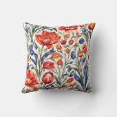 Tulp Aquarelpatroon Ontwerp Worp Kussen (Achterkant)