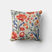 Tulp Aquarelpatroon Ontwerp Worp Kussen (Voorkant)