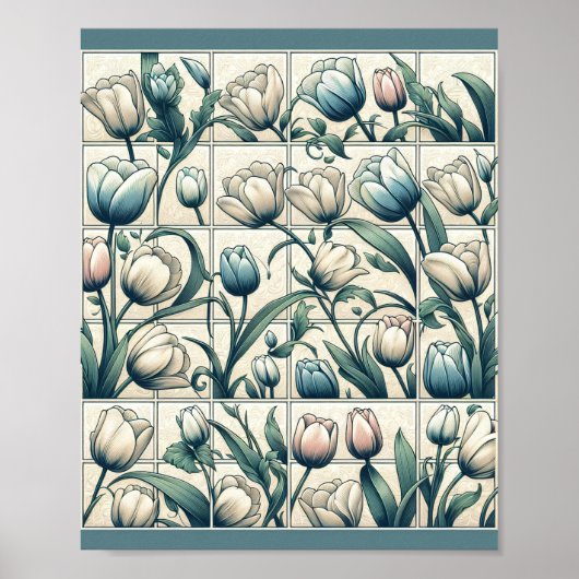 Tulp Art Poster Patroon (Voorkant)