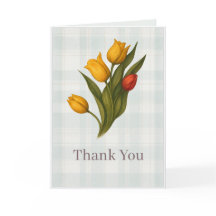 Tulp Bedankkaart | Elegante Bloemige Notitiekaart
