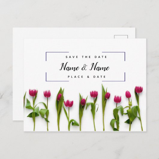 Tulp Bewaar de datum Briefkaart (Voorkant / Achterkant)