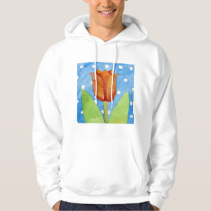 Tulp blauwe witte achtergrond 2013 hoodie
