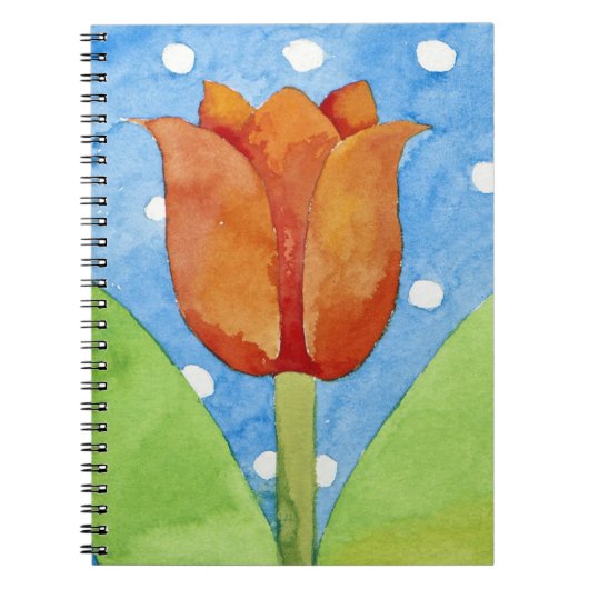 Tulp blauwe witte achtergrond 2013 notitieboek (Voorkant)