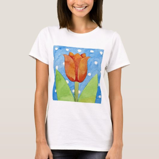 Tulp blauwe witte achtergrond 2013 t-shirt (Voorkant)