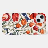 Tulp Bloeiende WC Patroon Ontwerp iPhone Hoesje (Achterkant horizontaal)