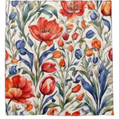 Tulp Bloeiende WC Patroonontwerp Douchegordijn (Voorkant)