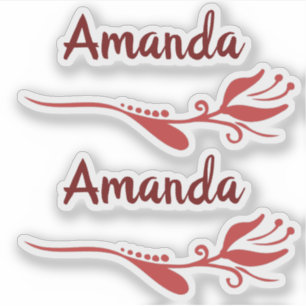 Tulp Bloem Bloei Roze Bourgogne Custom Name Sticker