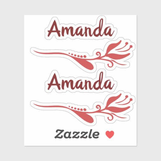 Tulp Bloem Bloei Roze Bourgogne Custom Name Sticker (Vel)