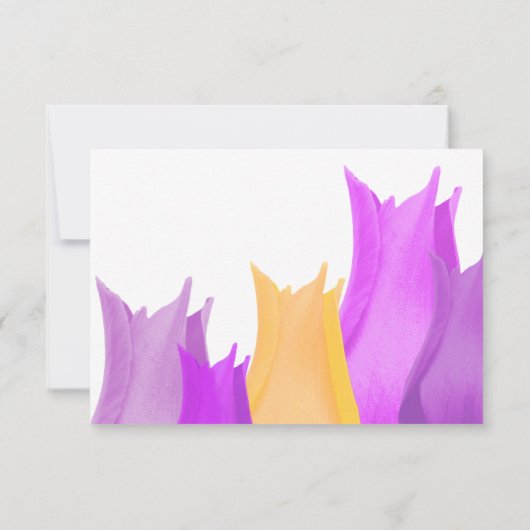 Tulp Bloem Bruiloft Menu Keuze RSVP Paarse (Achterkant)