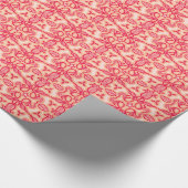 Tulp bloem damast lente rood cadeaupapier (Hoek)