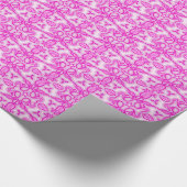 Tulp bloem damast roze cadeaupapier (Hoek)