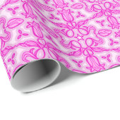 Tulp bloem damast roze cadeaupapier (Rol Hoek)