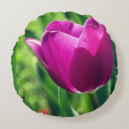 Tulp Bloem Foto Rond Kussen (Voorkant)