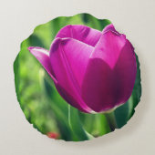 Tulp Bloem Foto Rond Kussen (Achterkant)