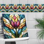 Tulp bloem gekleurd glas mozaïek tegeltje<br><div class="desc">Tulp bloem gekleurd glas mozaïek</div>