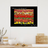Tulp Bloem kunstprint Kleurrijke Geweldige Dag Poster (Keuken)