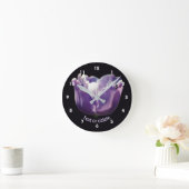 Tulp Bloem Met Bij Gepersonaliseerd Ronde Klok (Huis)
