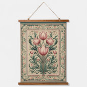 Tulp Bloem Middeleeuws Hangend Wandkleed (Voorkant)