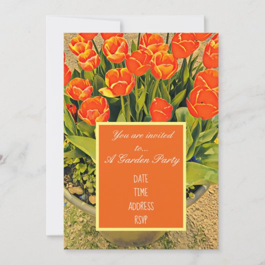 Tulp bloem modern design tuinfeest kaart (Voorkant)