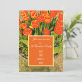 Tulp bloem modern design tuinfeest kaart (Staand voorkant)