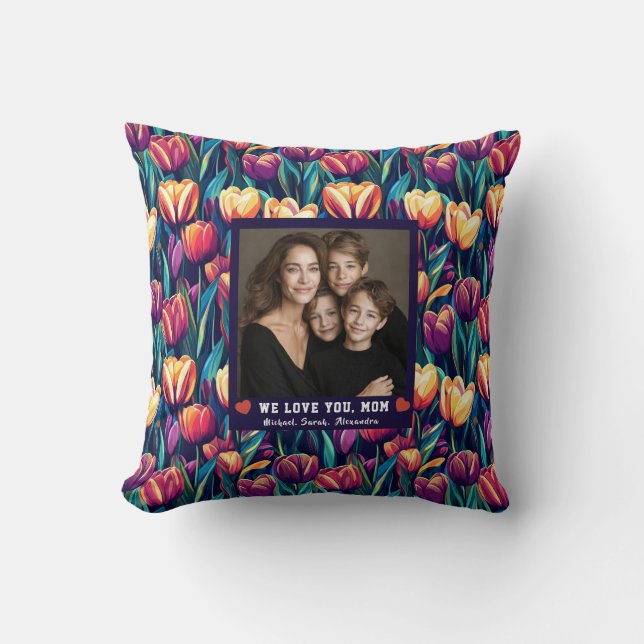 Tulp Bloem Moeder Nieuwe Moeder Mama Slaapkamer Kussen (Voorkant)