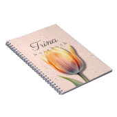 Tulp Bloem Notebook Naam | Pastelkleurig Dagboek Notitieboek (Rechterzijde)