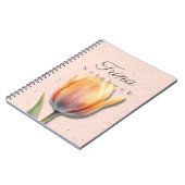 Tulp Bloem Notebook Naam | Pastelkleurig Dagboek Notitieboek (Linkerzijde)