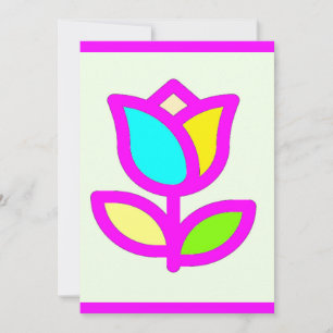 Tulp Bloem roze en bleek limoen Feestdagenkaart
