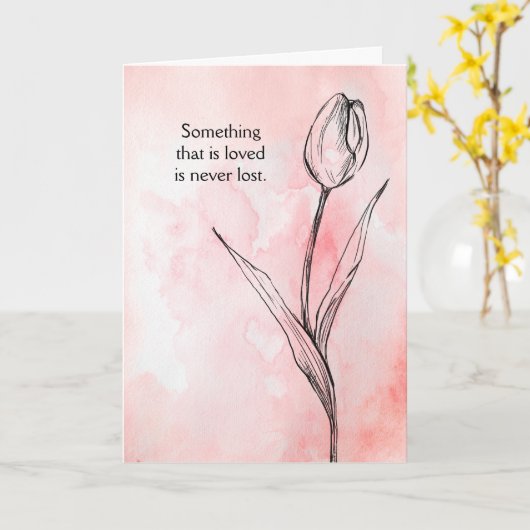 Tulp Bloem Sympathie Kaart Verlies begrafenis Memo (Gele Bloem)