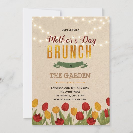 Tulp bloem thema Uitnodiging (Voorkant)