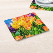 Tulp Bloemen - Bloeien Kartonnen Onderzetters (Schuin)