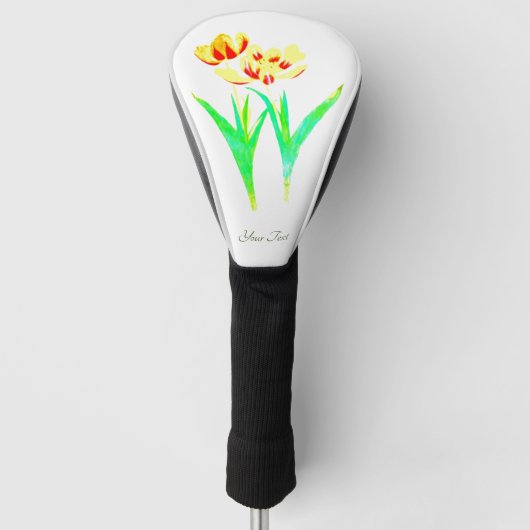 Tulp Bloemen Golf Hoofddeksel Golfheadcover (Voorkant)