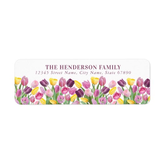 Tulp Bloemen Retouradreslabels Etiket (Voorkant)