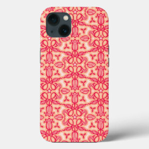 Tulp bloemen vouw rode roze veer Case-Mate iPhone case