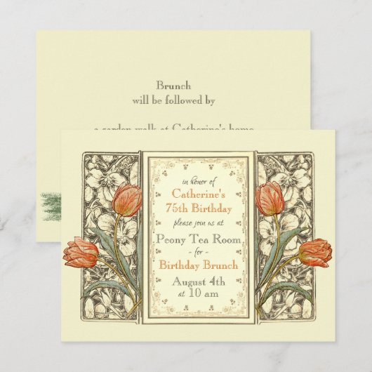 tulp bloemenelegant verjaardagsfeestje kaart (Voorkant / Achterkant)