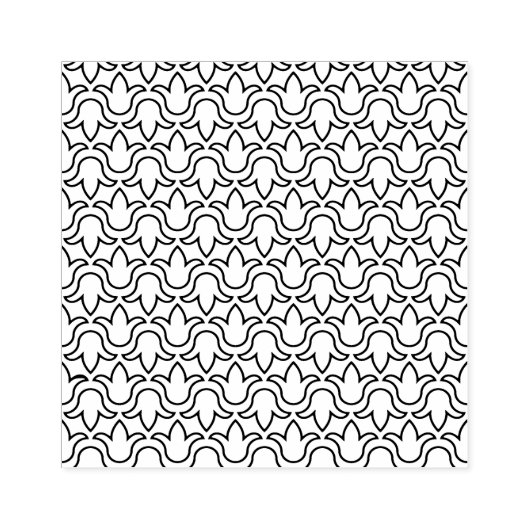 Tulp bloemenmodern symmetrisch geometrisch patroon rubberstempel (Afrduk)