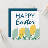 Tulp bloemig Gelukkig Pasen Handgetekende Botanisc Kaart (Voorkant / Achterkant in situ)