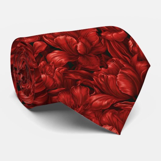 Tulp Bloemige Oom Budget Bruiloft Stropdas (Opgerold)
