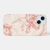  tulp bloemmotief iPhone 15 case (Achterkant horizontaal)