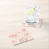  tulp bloemmotief kartonnen onderzetters (Insitu)