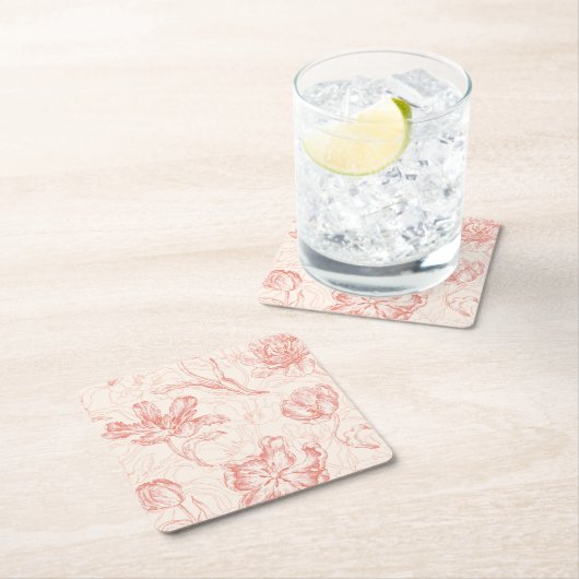  tulp bloemmotief kartonnen onderzetters (Insitu)