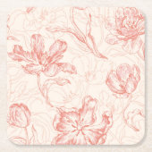  tulp bloemmotief kartonnen onderzetters (Voorkant)