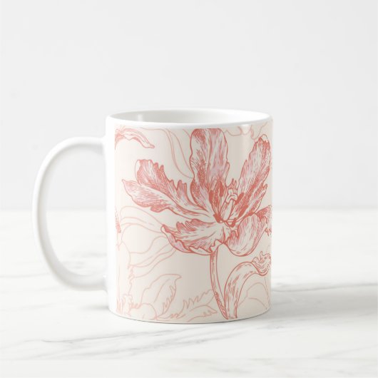  tulp bloemmotief koffiemok (Links)