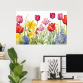 Tulp bloemschildering poster (Thuiskantoor)