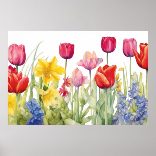 Tulp bloemschildering poster (Voorkant)